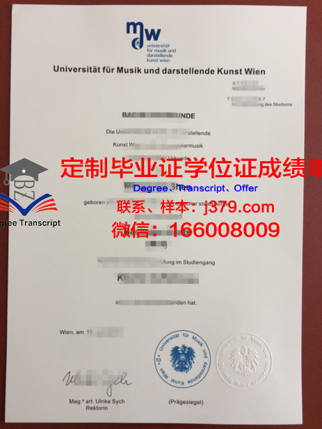 维也纳音乐与艺术市立大学毕业证原版(维也纳国立音乐与艺术大学)