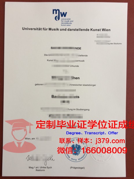 维也纳模都尔大学 diploma 毕业证