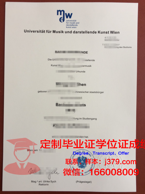 维也纳音乐与艺术市立大学毕业证外壳(维也纳音乐学院毕业明星)