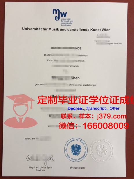 维也纳音乐与艺术市立大学毕业证高清图(维也纳国立音乐与艺术大学)