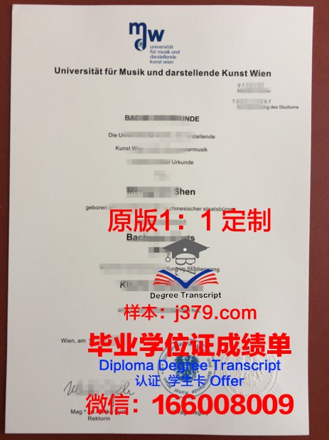 维也纳技术高等专业学院毕业证翻译(维也纳大学毕业证书)