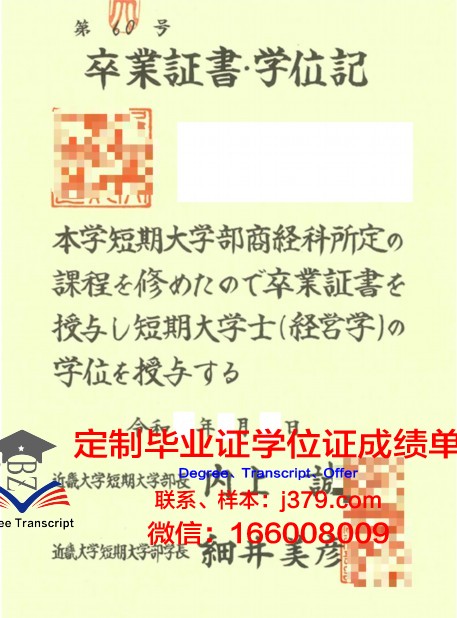 宇都宫文星短期大学毕业证书模板